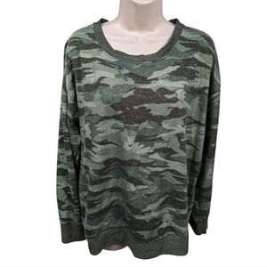 Splendid Terry Camo Pullover Sz XL